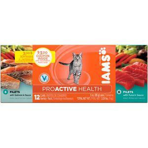 Iams SalmonTuna Fillets Variety Pack Cat Cans, 1-12-3Oz Salmon; 1-12-3Oz Tuna Cheap