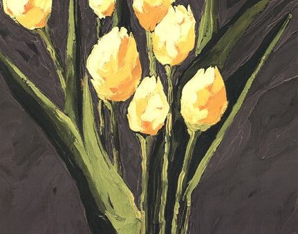 Yellow Tulips On Gray Square on Sale