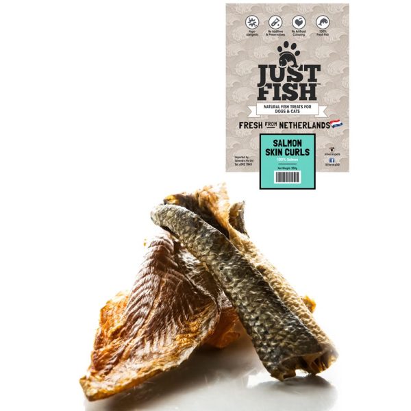 Just Fish Salmon Skin Curls Dog & Cat Treats 250g Fashion