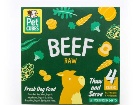 PetCubes Raw Beef Grain-Free Frozen Dog Food 2.25kg Hot on Sale