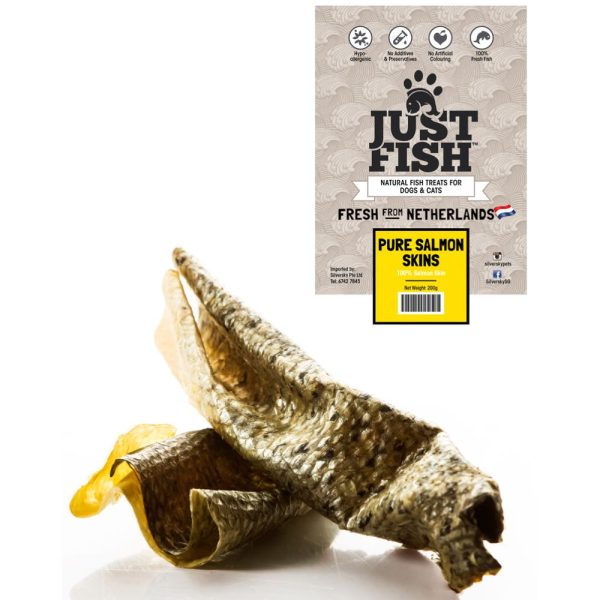 Just Fish Pure Salmon Skin Dog & Cat Treats 200g Sale