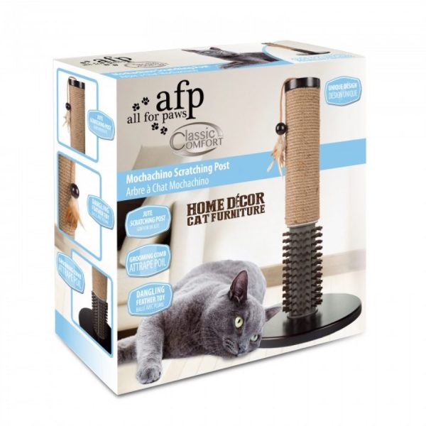 All For Paws Mochachino Scratching Cat Post with Rubber Bristles Online Hot Sale