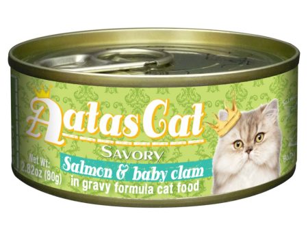 Aatas Cat Savory Salmon & Baby Clam in Gravy Canned Cat Food 80g Online now