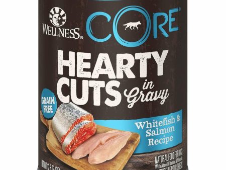 Wellness CORE Grain-Free Hearty Cuts In Gravy Whitefish & Salmon Canned Dog Food 354g Online