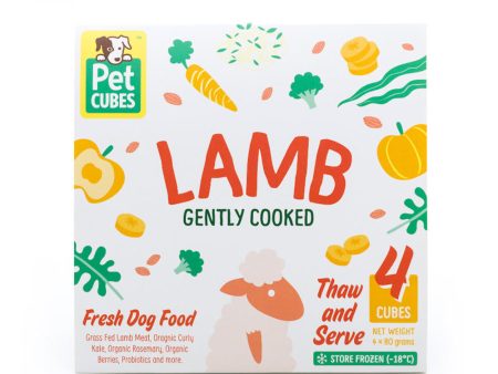 PetCubes Gently Cooked Lamb Grain-Free Frozen Dog Food 2.24kg For Sale