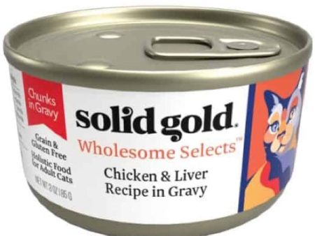 Solid Gold Wholesome Selects Chicken & Liver in Gravy Grain Free Canned Cat Food 85g Supply