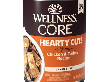 20% OFF: Wellness CORE Grain-Free Hearty Cuts In Gravy Chicken & Turkey Canned Dog Food 354g Sale