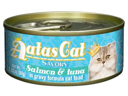 Aatas Cat Savory Salmon & Tuna in Gravy Canned Cat Food 80g Cheap