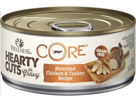 20% OFF: Wellness CORE Hearty Cuts Shredded Chicken & Turkey Grain-Free Canned Cat Food 156g For Discount