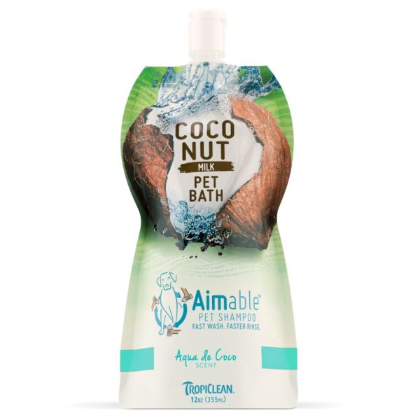 Tropiclean Aimable Coconut Milk Pet Bath Aqua De Coco Shampoo 12oz Fashion