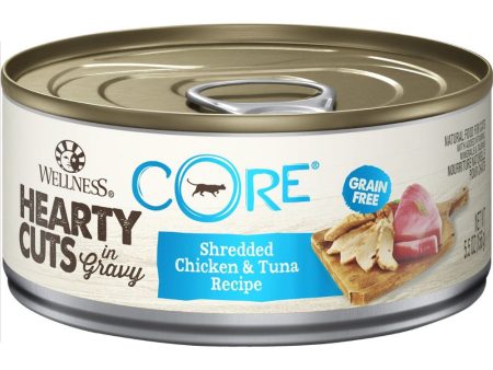 20% OFF: Wellness CORE Hearty Cuts Shredded Chicken & Tuna Grain-Free Canned Cat Food 156g For Cheap