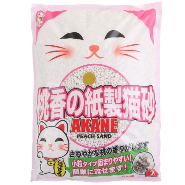 Akane Peach Paper Cat Litter 7L Supply